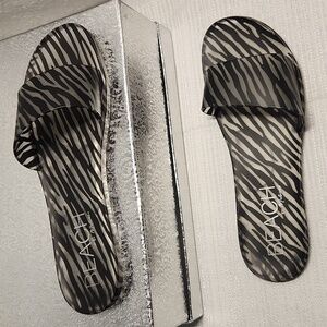 BEACH WOMEN'S ZEBRA PRINT SLIDES